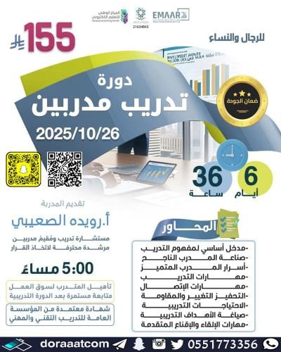 أون لاين | دورة تدريب المدربين TOT