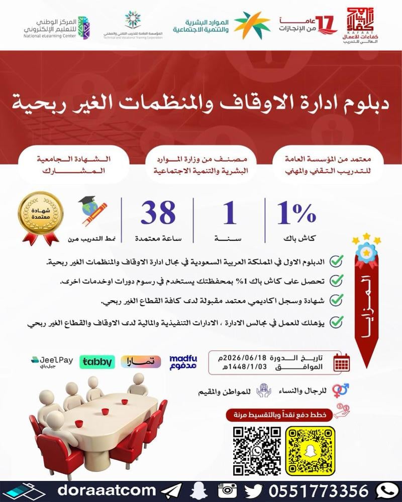 دبلوم ادارة الاوقاف و المنظمات غير الربحية