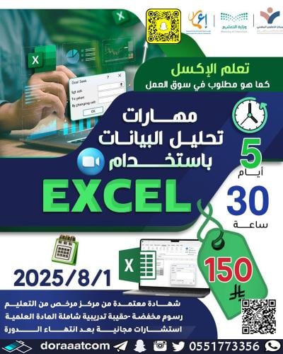 أون لاين | دورة تحليل البيانات باستخدام الإكسل
