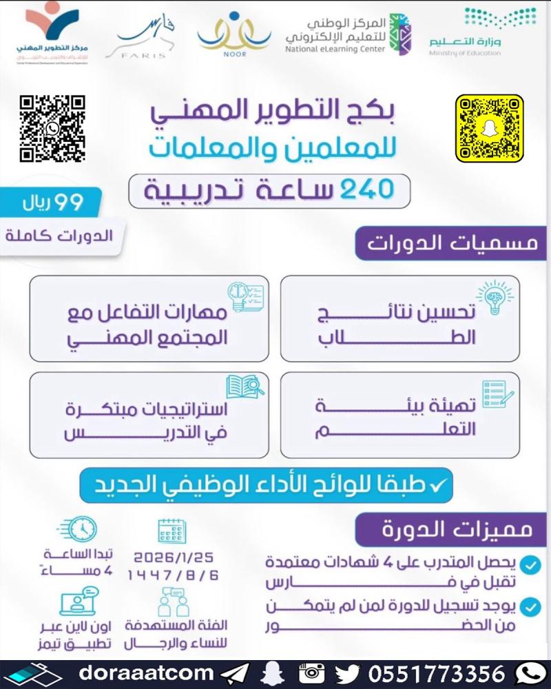 بكج التطوير المهني للمعلمين و المعلمات