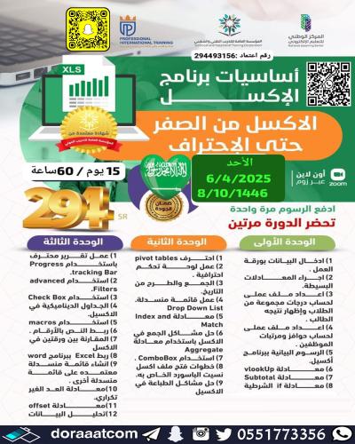 أون لاين | دورة أساسيات برنامج الإكسل