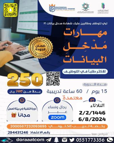 أون لاين | دورة مهارات مدخل البيانات