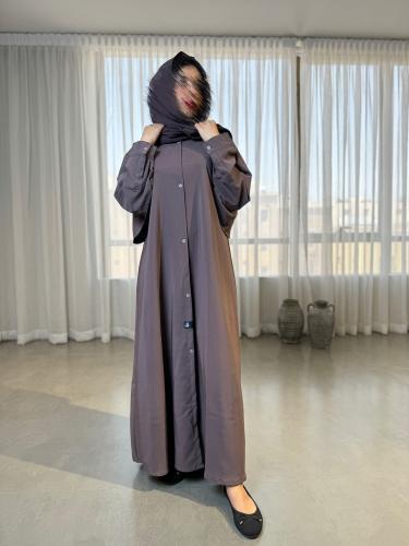 عباية سفر بستايل قميص طويل (لافندر)