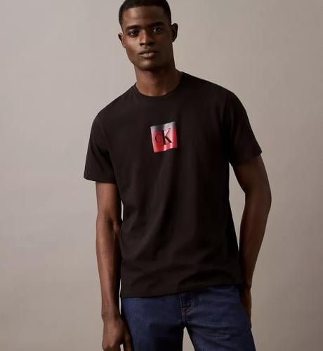 Calvin Klein Black Men’s T-shirt with Red Logo