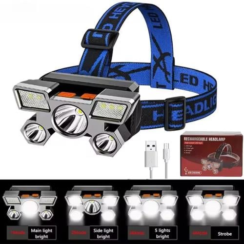 مصباح LED فائق السطوع 4 أوضاع إضاءة ، قابل لاعادة...