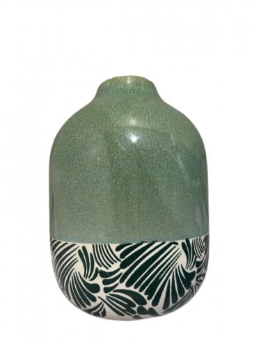 مزهرية سيراميك سماوي لامع 17 سم