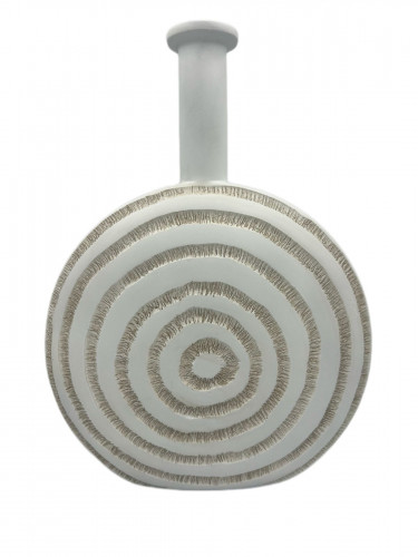 مزهرية بولي ريزن دائري ابيض