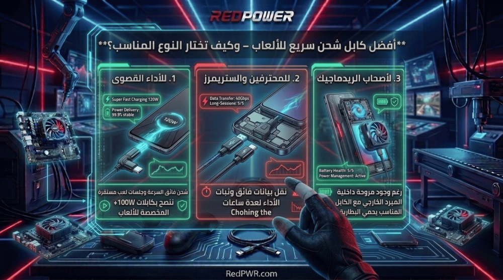 أفضل كابل شحن سريع للألعاب