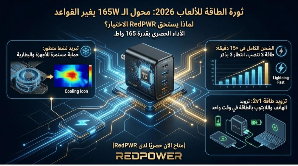أفضل شاحن سريع للألعاب 2026 – وهل شاحن 165W هو الأفضل؟