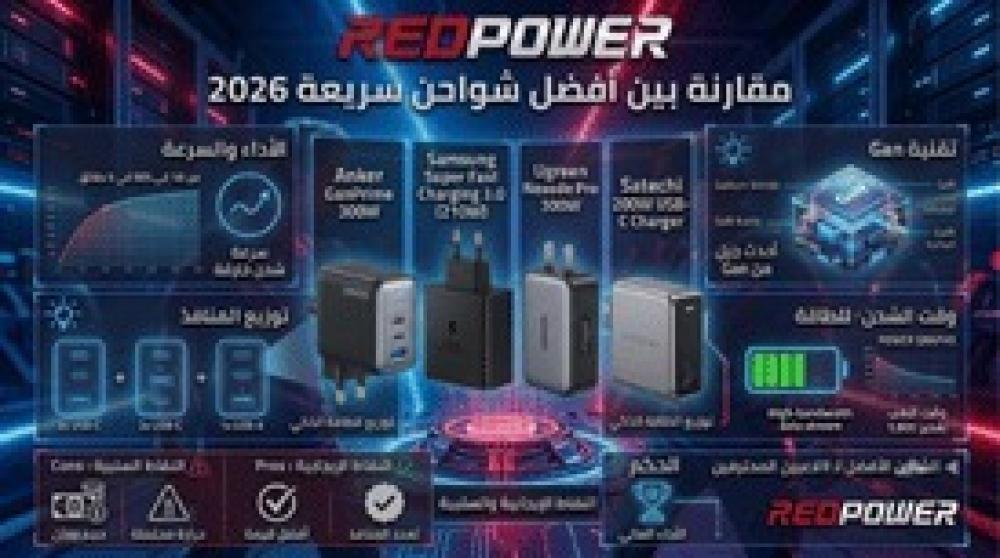 مقارنة بين أفضل شواحن سريعة 2026