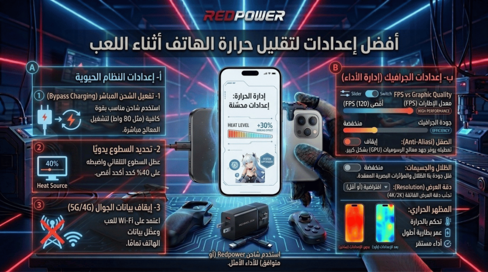 أفضل إعدادات لتقليل حرارة الهاتف أثناء اللعب