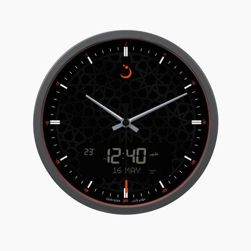 ساعة الفجر حائط اذان CR-23 اسود