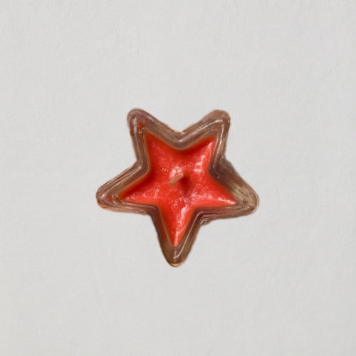 Star candle - red