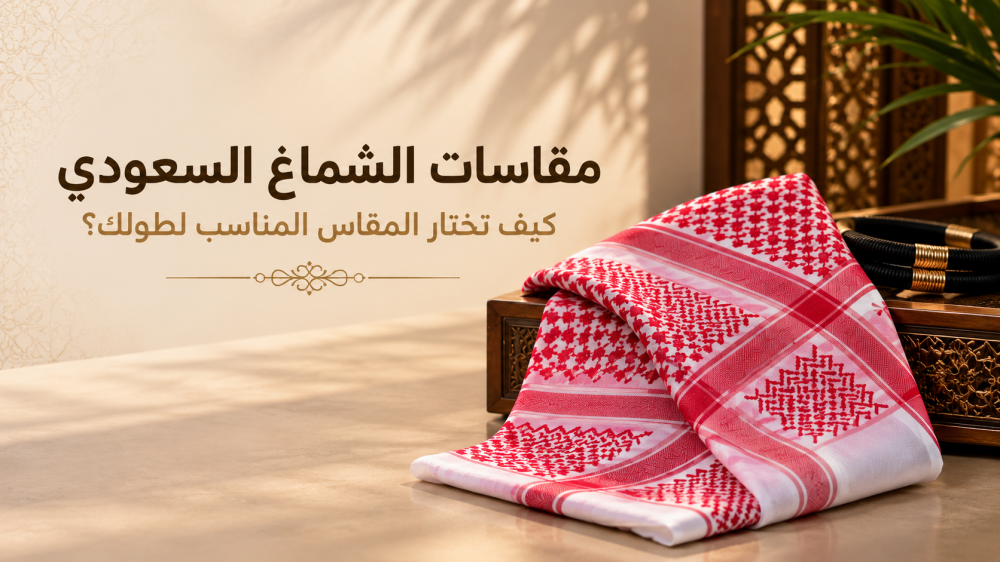 مقاسات الشماغ السعودي : كيف تختار المقاس المناسب لطولك؟