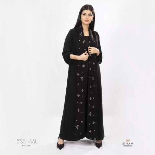 عباية كريب كوري اسود مميز