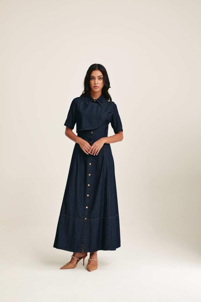 فستان دينم بأزرار