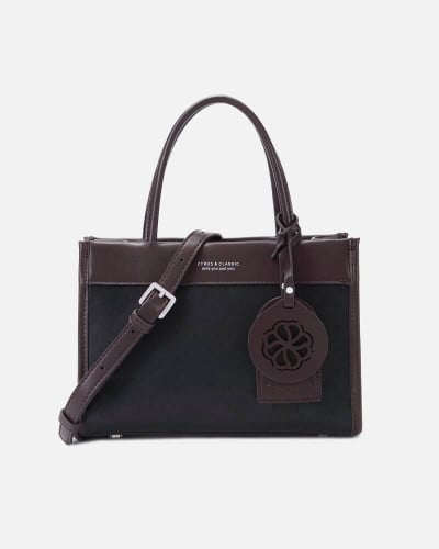 ‎ شنطة نسائيه كلاسيك بلون أسود وبني   |   ZLH763F020711