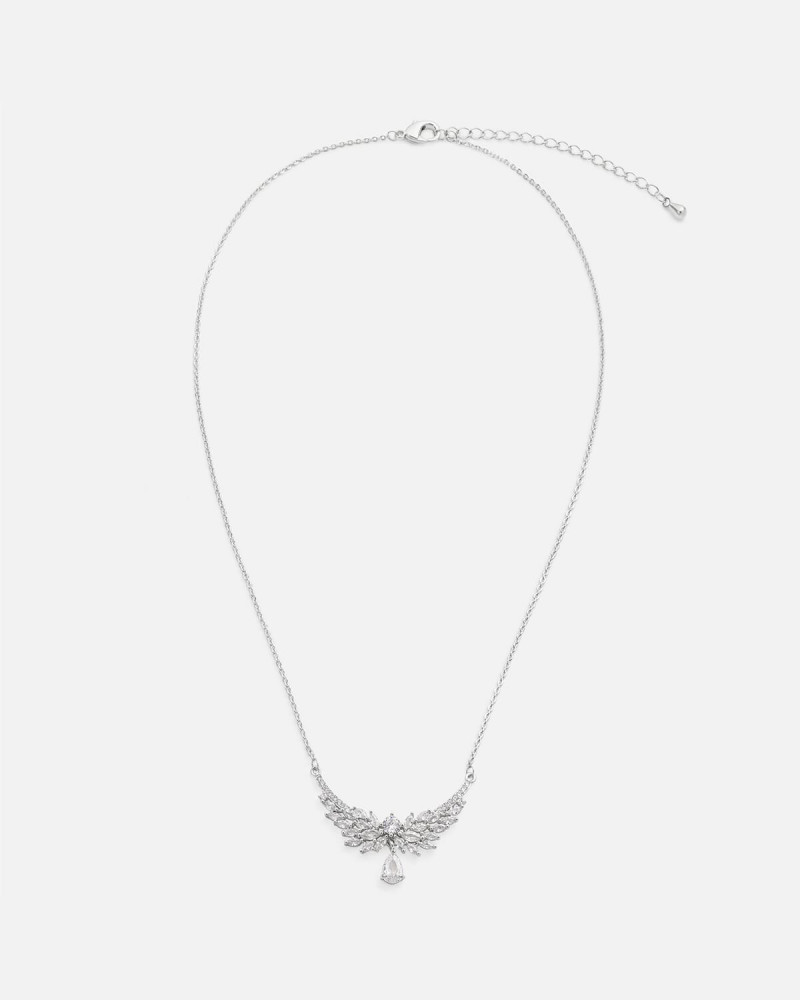 ‎ سلسال نسائي فاخر بلون فضي  |  MJN029F1103