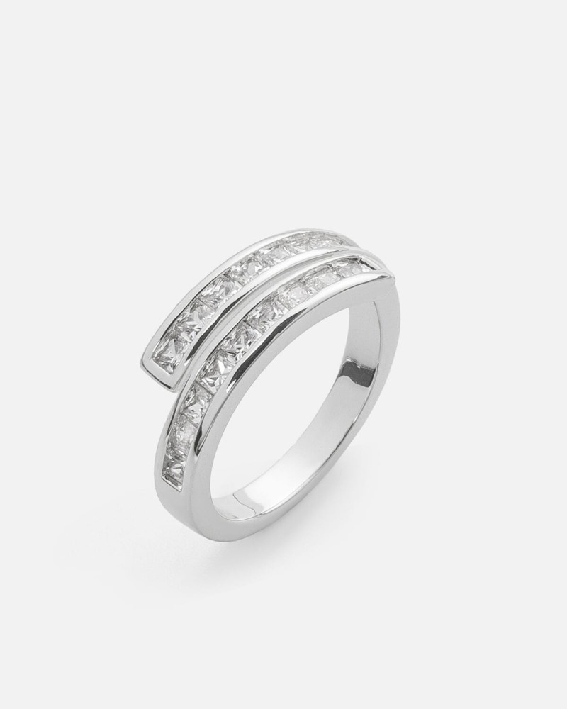 ‎ خاتم نسائي بتصميم كلاسيك بلون فضي  |  MJR014F1103