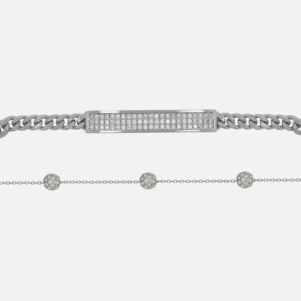 ‎ اسواره نسائية باللون الفضي بتصميم أنيق  |  SB002L1111
