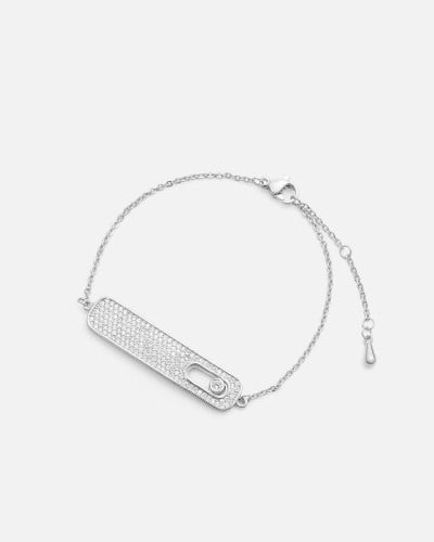 ‎ اسوارة نسائية بتصميم مميز بلون فضي   |   MJB058F1111