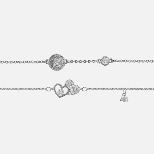 ‎ اسواره نسائية باللون الفضي بتصميم أنيق  |  SB004L1111
