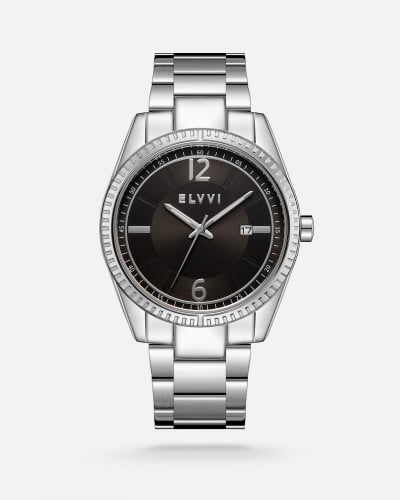 ساعة رجالية إلڤي ستيل باللون الفضي | LAS028M110511