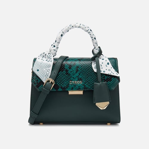 ‎ شنطة نسائيه جلد بلون أخضر وجلد متدرج   |   ZLH522L0801