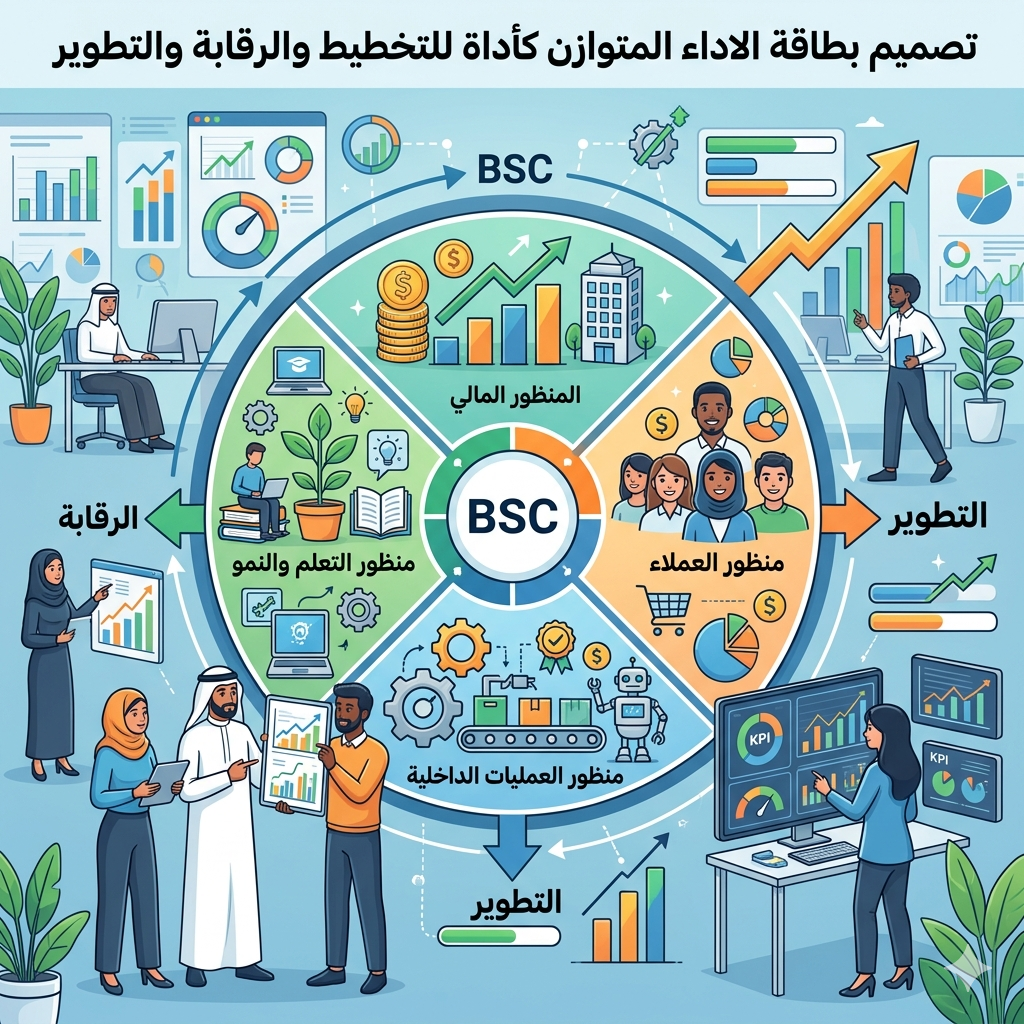 تصميم بطاقة الاداء المتوازن كأداة للتخطيط والرقابة والتطوير