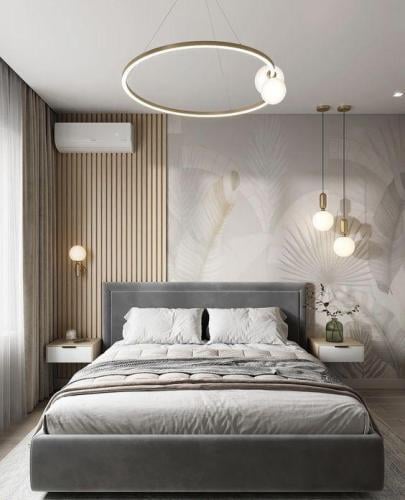 سرير خشب بتصميم عصري مع قماش المخمل الفاخر