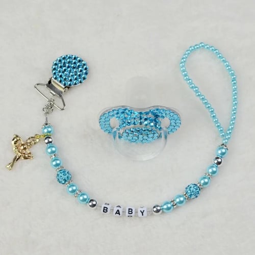 طقم تعليقة لهاية انيقة للمناسبات موديل ازرق سواروفسكي