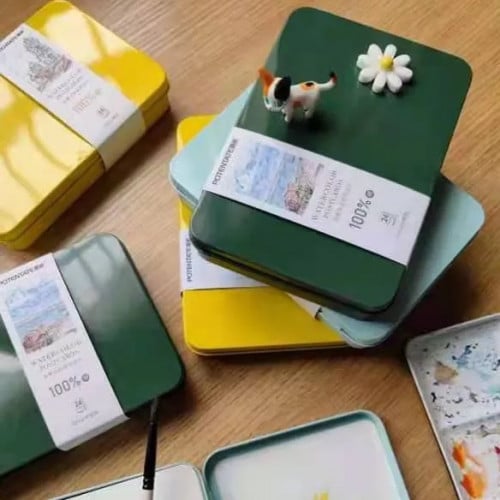 بطاقات ورق مائي - علبة خضراء