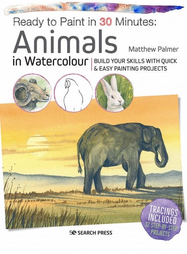 Ready to paint in 30 minutes  In watercolor: Animal S