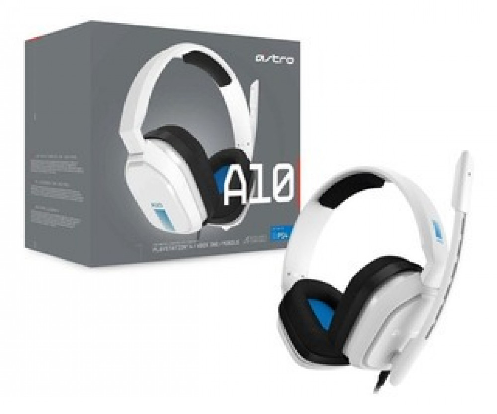 Astro A10 Gaming Headset White Blue Control