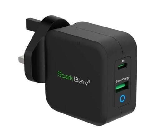 شاحن جداري منفذين (PD - USB) سبارك بيري