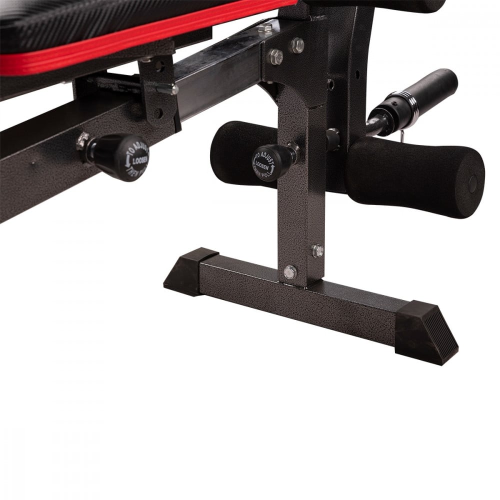 هلثكير كرسي رفع أثقال لتمارين البطن والساق والظهر - أسود وأحمر