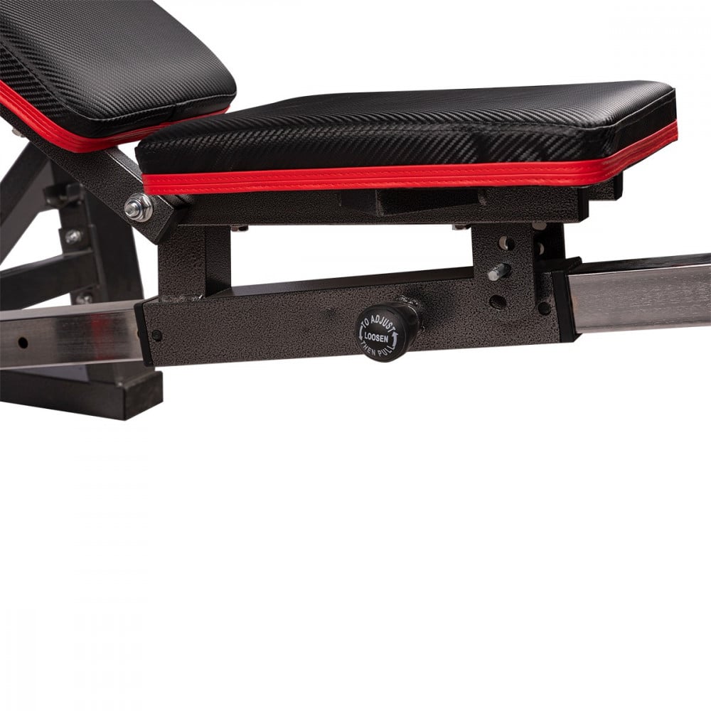 هلثكير كرسي رفع أثقال لتمارين البطن والساق والظهر - أسود وأحمر