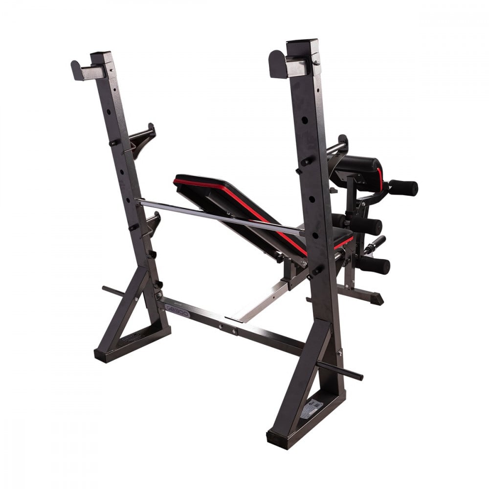 هلثكير كرسي رفع أثقال لتمارين البطن والساق والظهر - أسود وأحمر