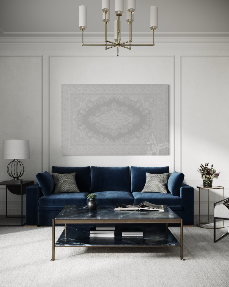 لوحة سجاد رمادي بتصميم مخصص