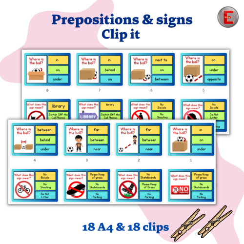 Prepositions & signs(Clip it )