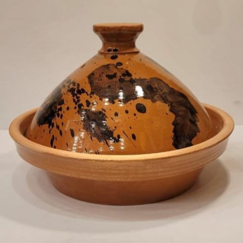 طاجن كبير منقوش أسود الطول 30 والعرض34