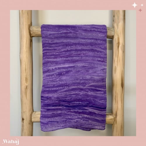 طرحة حرير بنفسجية بخطوط لامعة