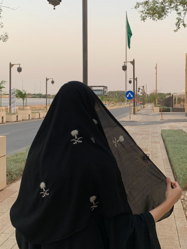 طرحة سيفين ونخله بتطريز فضي