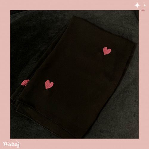 طرحة قلوب تطريز بيبي بينك