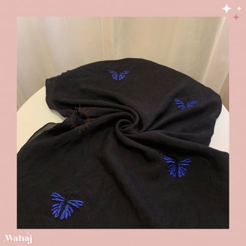 طرحة فراشات لينن اسود