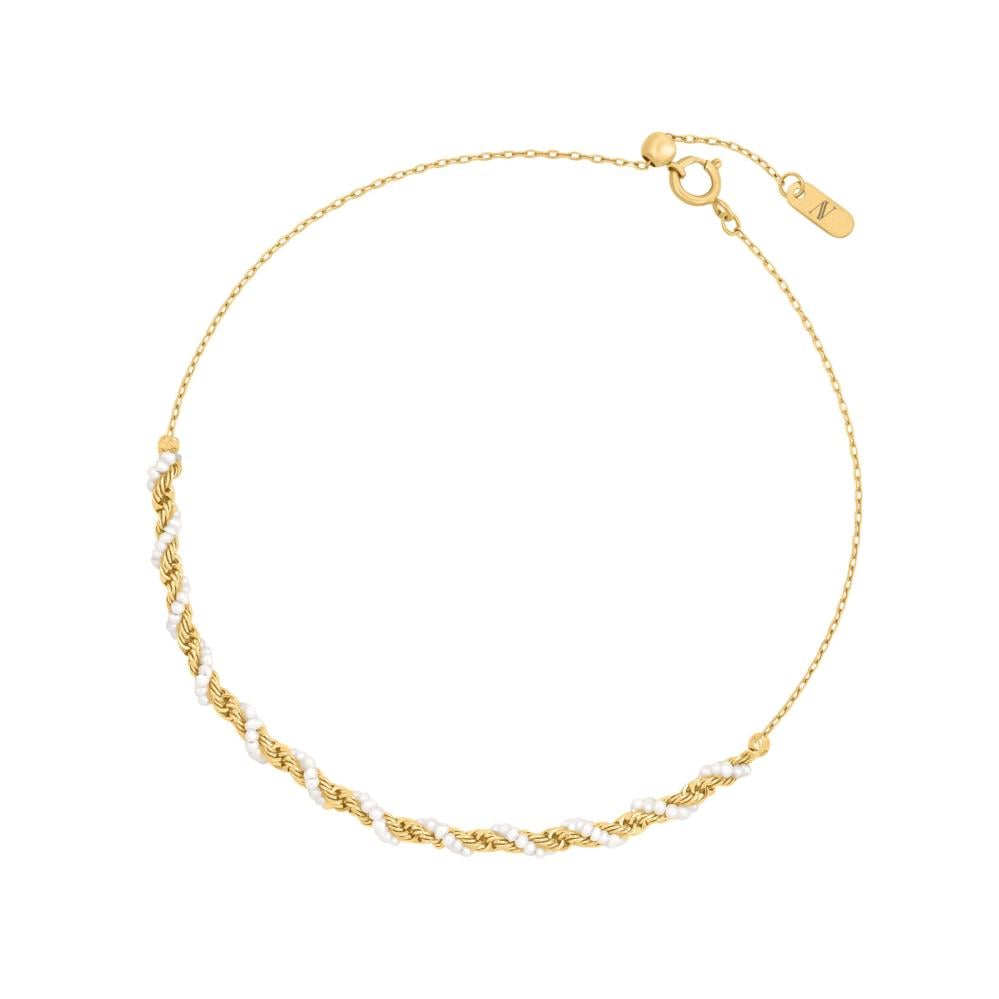 Happiness Bracelet: Gold and cultured pearls, handcrafted