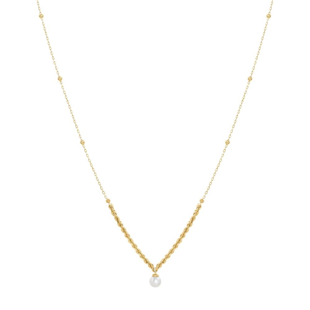 عقد مُذهلة.. ذهب مبروم بكور الليزر وحبة لؤلؤ المياه العذبة