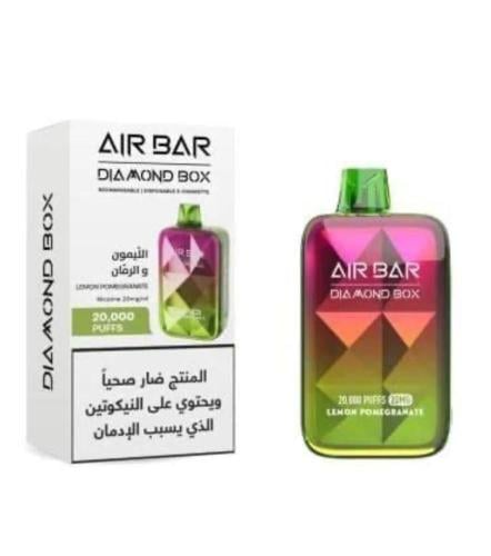 سحبة اير بار دايمون بوكس 20000 سحبة ليمون ورمان  50نكوتين
