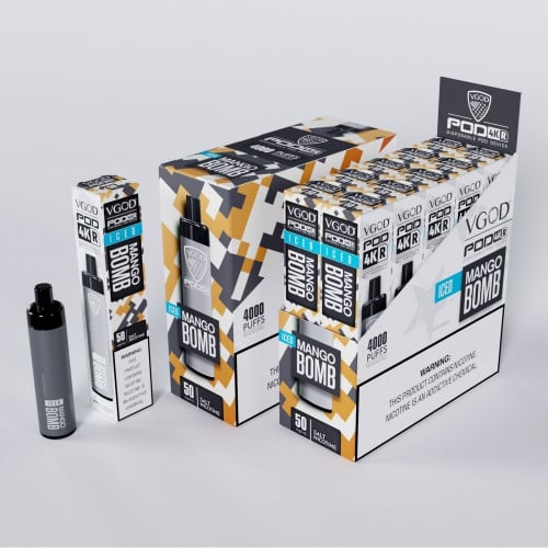 سحبة فيقود 4 كي بنكهة مانجو بارد 4000 موشة VGOD POD 4K Disposable MANO