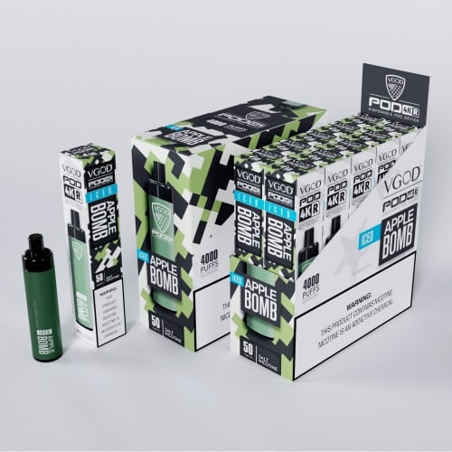 سحبة فيقود 4 كي بنكهة تفاح بارد 4000 موشة VGOD POD 4K Disposable APPLE